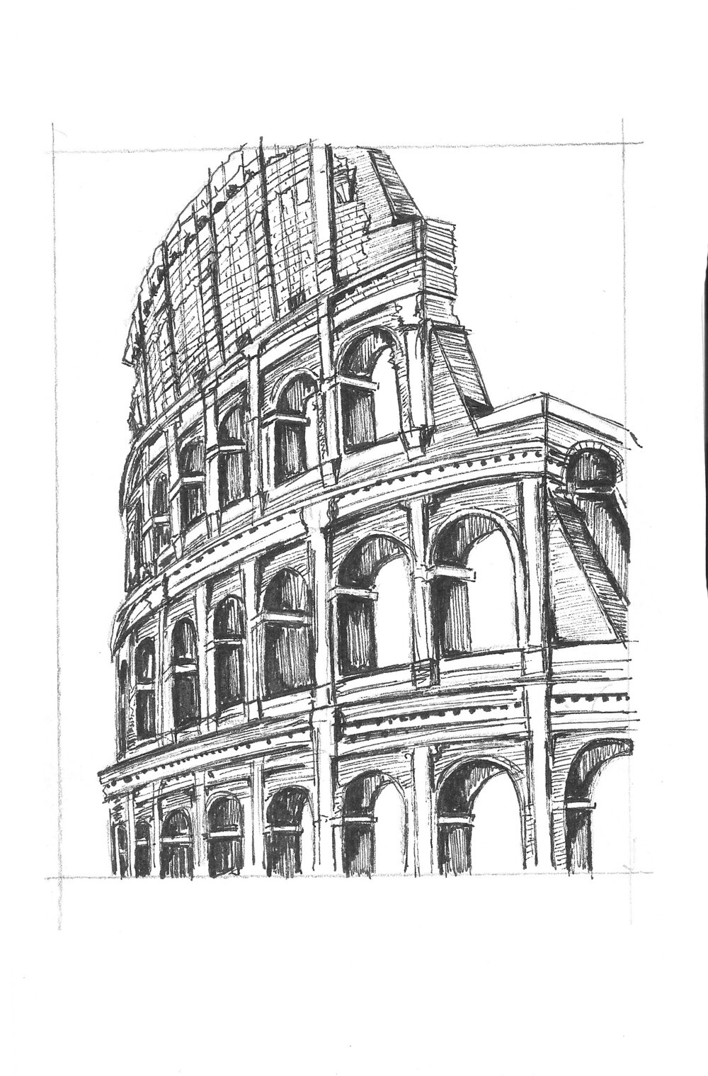 Sketch of the Pantheon in Rome