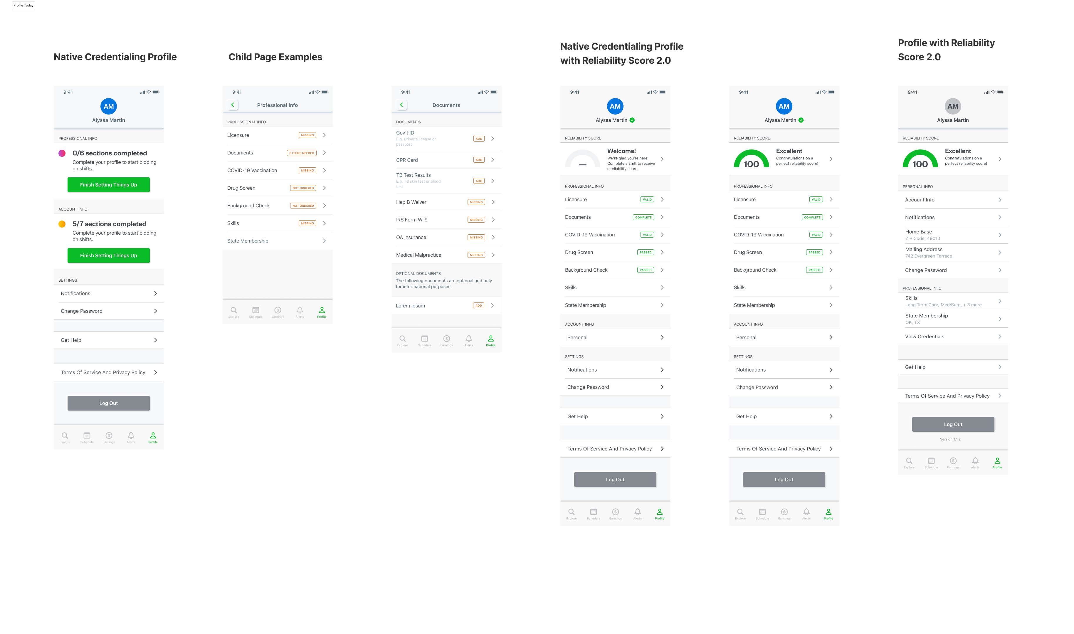 Audit of the profile as it exists today, showing where it falls short of business and industry standards